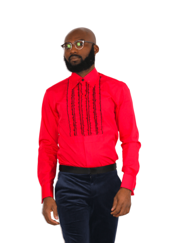 red dress shirt men Barry. Wang Mens Paisley Dress Shirt Green Red 70s Disco Long Sleeve Button Down Shirt, M main image 0