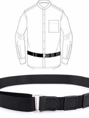 Premium Adjustable Shirt Stay Belt for Men in Black