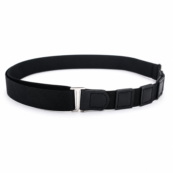 Premium Adjustable Shirt Stay Belt for Men in Black
